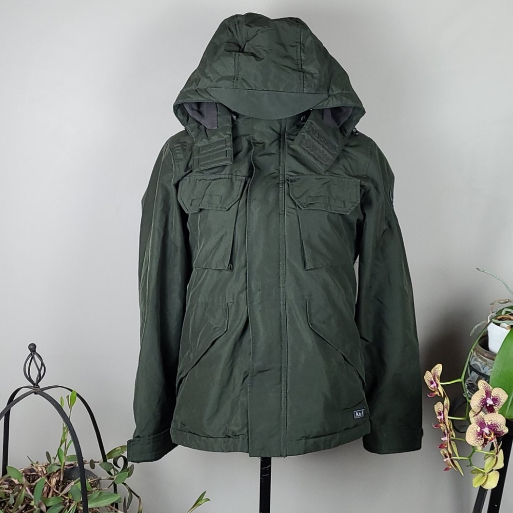 ABERCROMBIE & FITCH Utility Jacket Green Zip Up Size XS